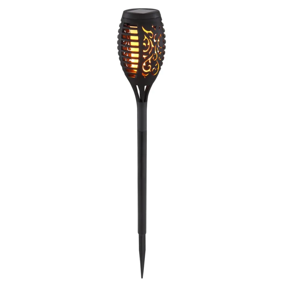 LED-lampe med jordspyd 33536-3, lygte, sort, sæt med 3 stk