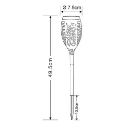 LED-lampe med jordspyd 33536-3, lygte, sort, sæt med 3 stk