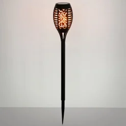 LED-lampe med jordspyd 33536-3, lygte, sort, sæt med 3 stk