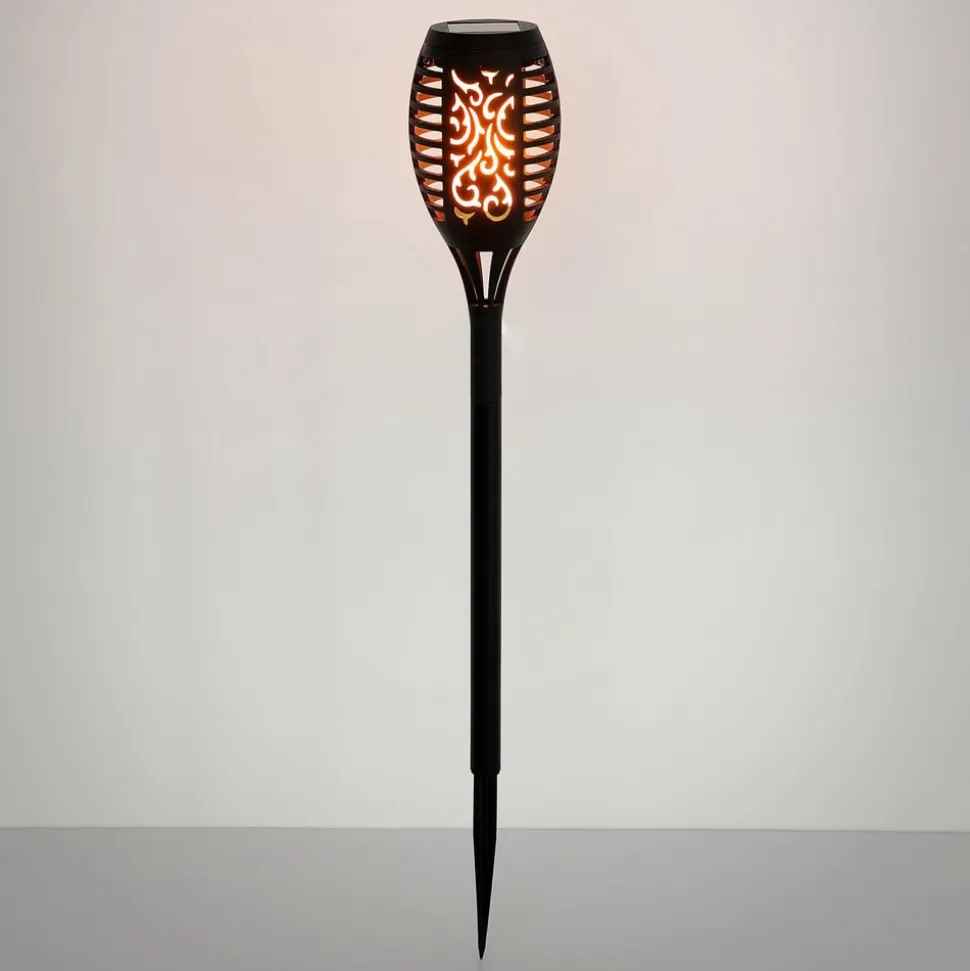 LED-lampe med jordspyd 33536-3, lygte, sort, sæt med 3 stk