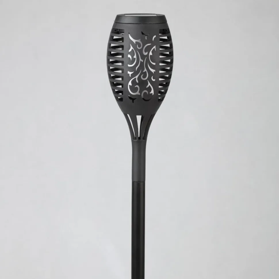 LED-lampe med jordspyd 33536-3, lygte, sort, sæt med 3 stk