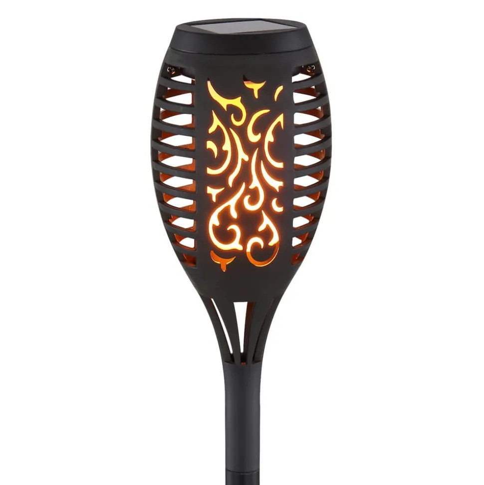 LED-lampe med jordspyd 33536-3, lygte, sort, sæt med 3 stk