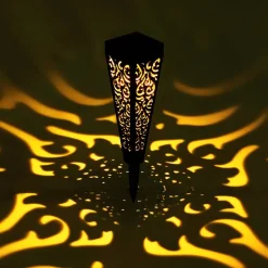 LED-lampe med jordspyd 33578-3, sort, plast, 3 stk