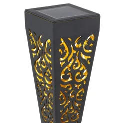 LED-lampe med jordspyd 33578-3, sort, plast, 3 stk