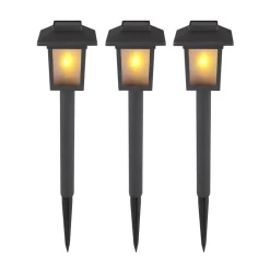 LED-lampe med jordspyd 33577-3, sort, plast, 3 stk