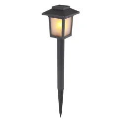 LED-lampe med jordspyd 33577-3, sort, plast, 3 stk