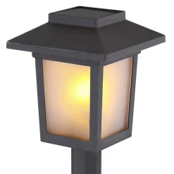 LED-lampe med jordspyd 33577-3, sort, plast, 3 stk