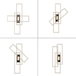LED-loftlampe Asmin, CCT, sort, 98,9x69,4cm