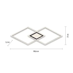 LED-loftlampe Asmin, CCT, sort, 106x37cm