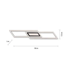 LED-loftlampe Asmin, CCT, sort, 100x17,9cm