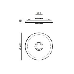 LED-loftlampe Basin_P, hvid, metal, Ø 48 cm