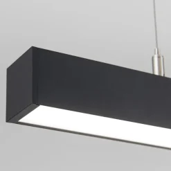 LED-loftlampe Bounce, sort, længde 113 cm, CCT, aluminium