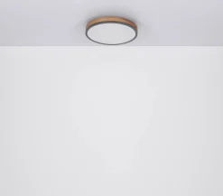 LED-loftlampe Doro, Ø 60 cm, mørk grafit/træ, træ, CCT