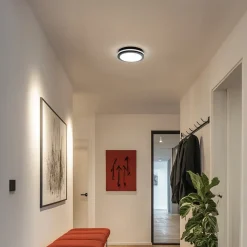 LED-loftlampe Marlon, Ø 22 cm, sort, plast, IP54