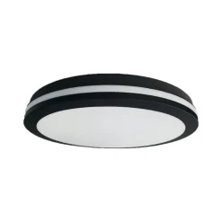 LED-loftlampe Marlon, Ø 40 cm, sort, plast, IP54