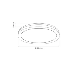 LED-loftlampe Marlon, Ø 40 cm, sort, plast, IP54