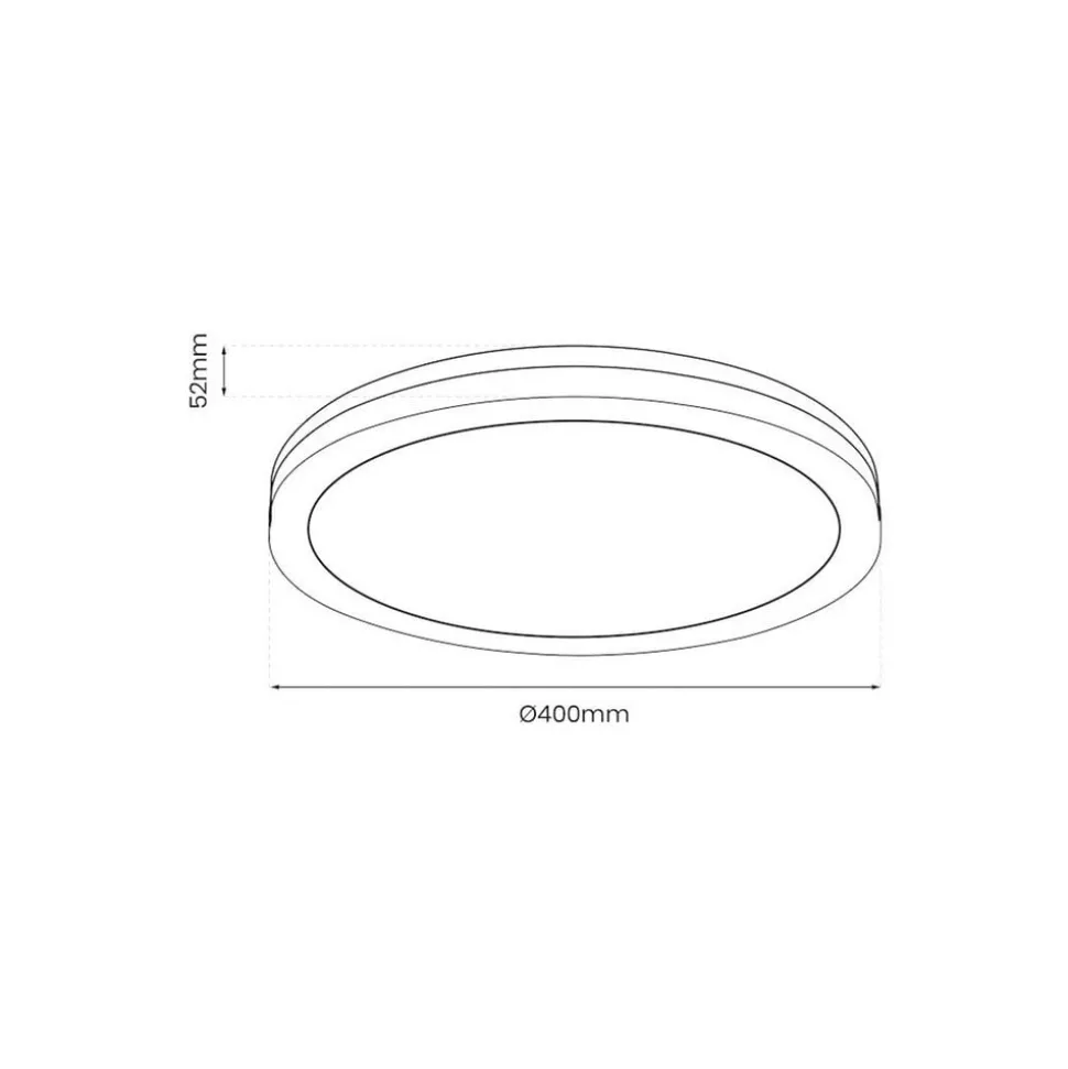 LED-loftlampe Marlon, Ø 40 cm, sort, plast, IP54