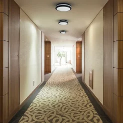 LED-loftlampe Marlon, Ø 40 cm, sort, plast, IP54