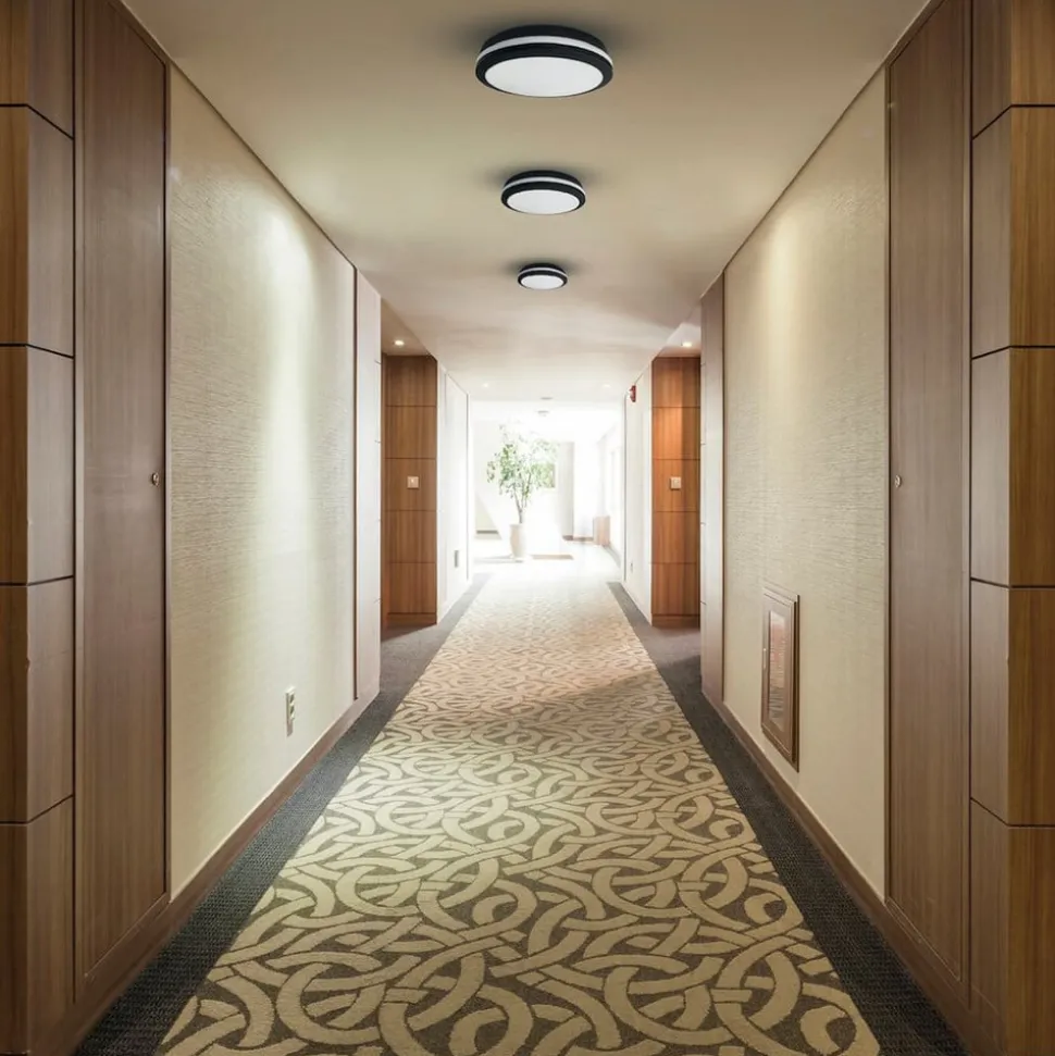 LED-loftlampe Marlon, Ø 40 cm, sort, plast, IP54