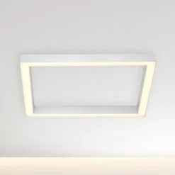 LED-loftlampe PURE Lines, 55 x 55 cm, sølv, CCT, fjernbetjening