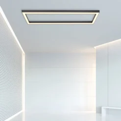 LED-loftlampe PURE Lines, 110 x 30 cm, antracit, fjernbetjening