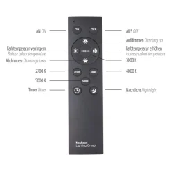 LED-loftlampe PURE Lines, 110 x 30 cm, antracit, fjernbetjening