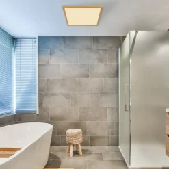 LED-loftlampe Sapana, længde 29,5 cm messing