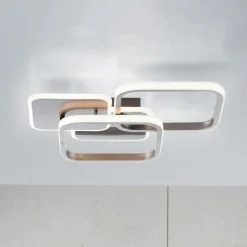 LED-loftlampe Sevent, kantet, 3.000 K, stål