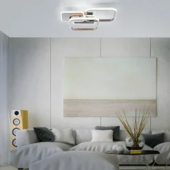 LED-loftlampe Sevent, kantet, 3.000 K, stål