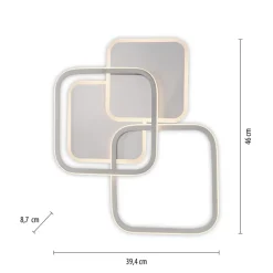 LED-loftlampe Sevent, kantet, 3.000 K, stål