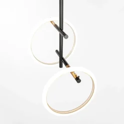 LED-loftlampe Ulaop, to ringe, sort