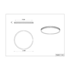 LED-loftlampe Varda, sort, Ø 39 cm, fjernbetjening