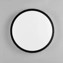 LED-loftlampe Varda, sort, Ø 39 cm, fjernbetjening