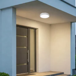 LED-loftlampe Vera, hvid, plast, Ø 22 cm, IP65