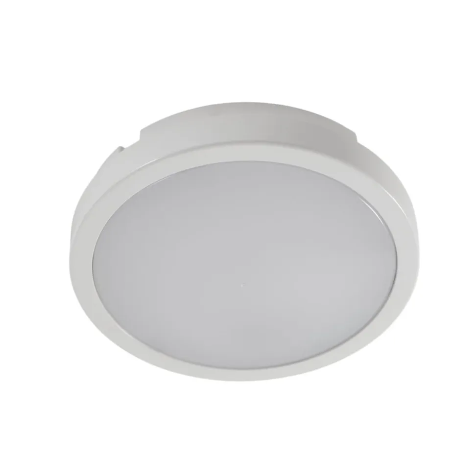 LED-loftlampe Vera, hvid, plast, Ø 22 cm, IP65