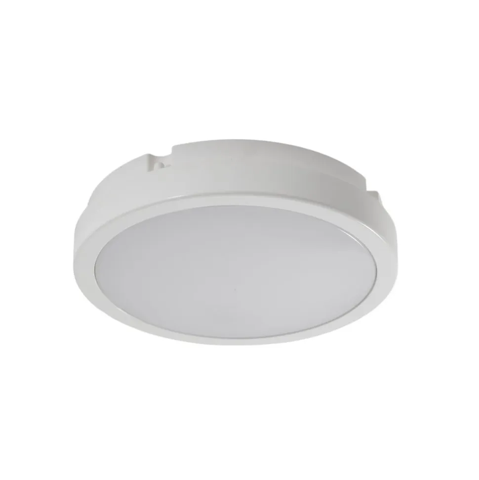 LED-loftlampe Vera, hvid, plast, Ø 22 cm, IP65