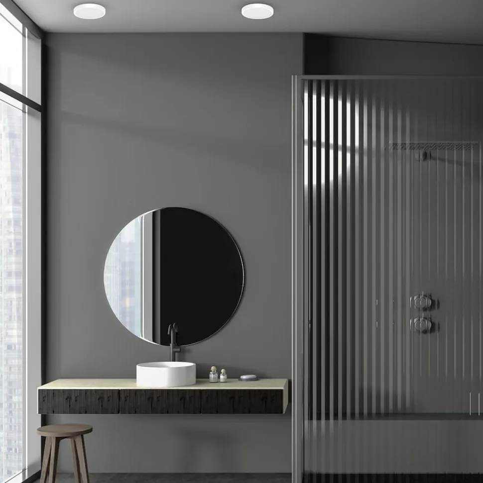 LED-loftlampe Vera, hvid, plast, Ø 22 cm, IP65