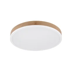 LED-loftslampe Doro Ø 45 cm træ mørk/hvid
