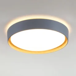 LED-loftslampe Emilia, tretrins dæmpbar, grå