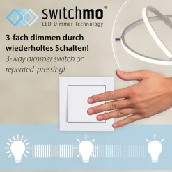 LED-loftslampe Emilia, tretrins dæmpbar, grå