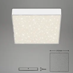 LED-loftslampe Flame Star, 21,2 x 21,2 cm hvid
