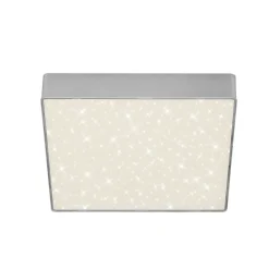 LED-loftslampe Flame Star, 21,2 x 21,2 cm sølv
