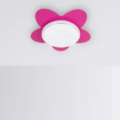 LED-loftslampe Flower Starlight, pink