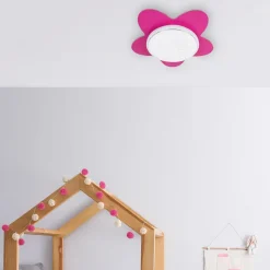 LED-loftslampe Flower Starlight, pink