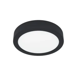 LED-loftslampe Fueva 5 IP44 3000K sort Ø16cm