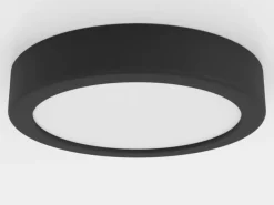 LED-loftslampe Fueva 5 IP44 3000K sort Ø16cm