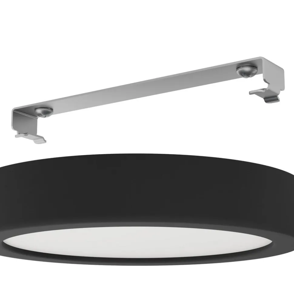 LED-loftslampe Fueva 5 IP44 3000K sort Ø16cm