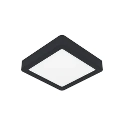 LED-loftslampe Fueva 5 IP44 3000K sort 16x16cm