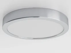 LED-loftslampe Fueva 5 IP44 3000K krom Ø21cm