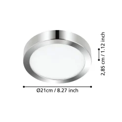 LED-loftslampe Fueva 5 IP44 3000K krom Ø21cm